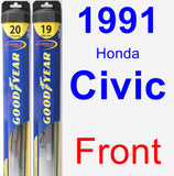 Front Wiper Blade Pack for 1991 Honda Civic - Hybrid