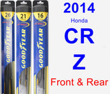 Front & Rear Wiper Blade Pack for 2014 Honda CR-Z - Hybrid