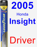 Driver Wiper Blade for 2005 Honda Insight - Hybrid