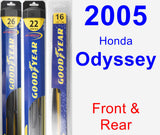 Front & Rear Wiper Blade Pack for 2005 Honda Odyssey - Hybrid