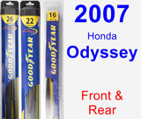 Front & Rear Wiper Blade Pack for 2007 Honda Odyssey - Hybrid