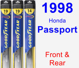 Front & Rear Wiper Blade Pack for 1998 Honda Passport - Hybrid