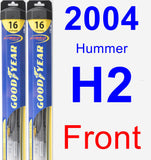 Front Wiper Blade Pack for 2004 Hummer H2 - Hybrid