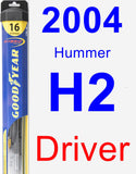 Driver Wiper Blade for 2004 Hummer H2 - Hybrid