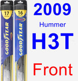 Front Wiper Blade Pack for 2009 Hummer H3T - Hybrid