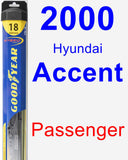 Passenger Wiper Blade for 2000 Hyundai Accent - Hybrid