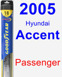 Passenger Wiper Blade for 2005 Hyundai Accent - Hybrid