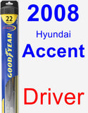 Driver Wiper Blade for 2008 Hyundai Accent - Hybrid