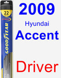 Driver Wiper Blade for 2009 Hyundai Accent - Hybrid