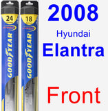 Front Wiper Blade Pack for 2008 Hyundai Elantra - Hybrid