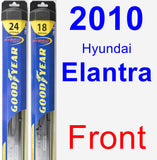 Front Wiper Blade Pack for 2010 Hyundai Elantra - Hybrid