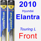 Front Wiper Blade Pack for 2010 Hyundai Elantra - Hybrid