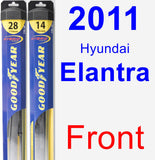 Front Wiper Blade Pack for 2011 Hyundai Elantra - Hybrid