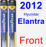 Front Wiper Blade Pack for 2012 Hyundai Elantra - Hybrid