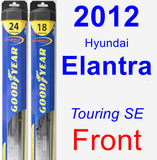 Front Wiper Blade Pack for 2012 Hyundai Elantra - Hybrid