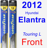 Front Wiper Blade Pack for 2012 Hyundai Elantra - Hybrid