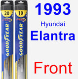 Front Wiper Blade Pack for 1993 Hyundai Elantra - Hybrid