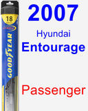 Passenger Wiper Blade for 2007 Hyundai Entourage - Hybrid