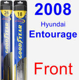 Front Wiper Blade Pack for 2008 Hyundai Entourage - Hybrid