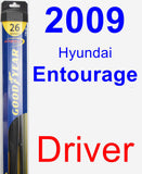 Driver Wiper Blade for 2009 Hyundai Entourage - Hybrid