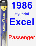 Passenger Wiper Blade for 1986 Hyundai Excel - Hybrid