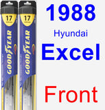 Front Wiper Blade Pack for 1988 Hyundai Excel - Hybrid