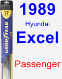 Passenger Wiper Blade for 1989 Hyundai Excel - Hybrid