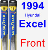 Front Wiper Blade Pack for 1994 Hyundai Excel - Hybrid