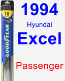 Passenger Wiper Blade for 1994 Hyundai Excel - Hybrid