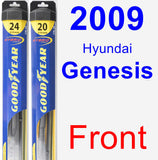 Front Wiper Blade Pack for 2009 Hyundai Genesis - Hybrid