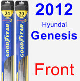 Front Wiper Blade Pack for 2012 Hyundai Genesis - Hybrid