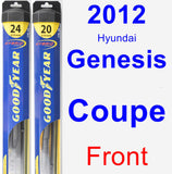 Front Wiper Blade Pack for 2012 Hyundai Genesis Coupe - Hybrid