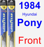 Front Wiper Blade Pack for 1984 Hyundai Pony - Hybrid