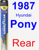 Rear Wiper Blade for 1987 Hyundai Pony - Hybrid