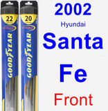 Front Wiper Blade Pack for 2002 Hyundai Santa Fe - Hybrid