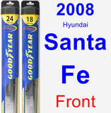 Front Wiper Blade Pack for 2008 Hyundai Santa Fe - Hybrid