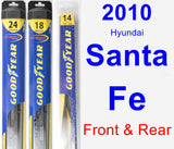 Front & Rear Wiper Blade Pack for 2010 Hyundai Santa Fe - Hybrid