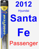 Passenger Wiper Blade for 2012 Hyundai Santa Fe - Hybrid