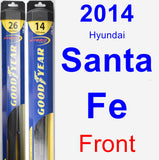 Front Wiper Blade Pack for 2014 Hyundai Santa Fe - Hybrid