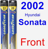 Front Wiper Blade Pack for 2002 Hyundai Sonata - Hybrid