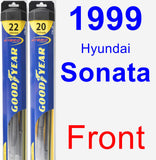 Front Wiper Blade Pack for 1999 Hyundai Sonata - Hybrid