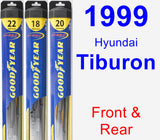 Front & Rear Wiper Blade Pack for 1999 Hyundai Tiburon - Hybrid