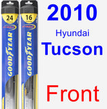 Front Wiper Blade Pack for 2010 Hyundai Tucson - Hybrid