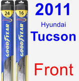 Front Wiper Blade Pack for 2011 Hyundai Tucson - Hybrid