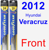 Front Wiper Blade Pack for 2012 Hyundai Veracruz - Hybrid