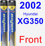 Front Wiper Blade Pack for 2002 Hyundai XG350 - Hybrid