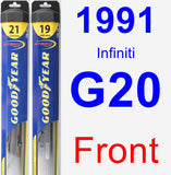 Front Wiper Blade Pack for 1991 Infiniti G20 - Hybrid