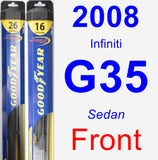 Front Wiper Blade Pack for 2008 Infiniti G35 - Hybrid