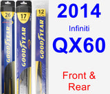 Front & Rear Wiper Blade Pack for 2014 Infiniti QX60 - Hybrid