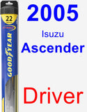 Driver Wiper Blade for 2005 Isuzu Ascender - Hybrid